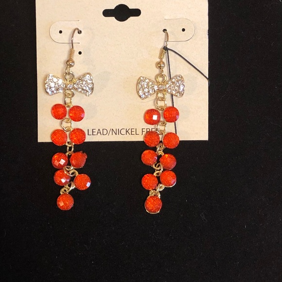 Rhinestone Studded Dangle Earrings - Picture 1 of 3